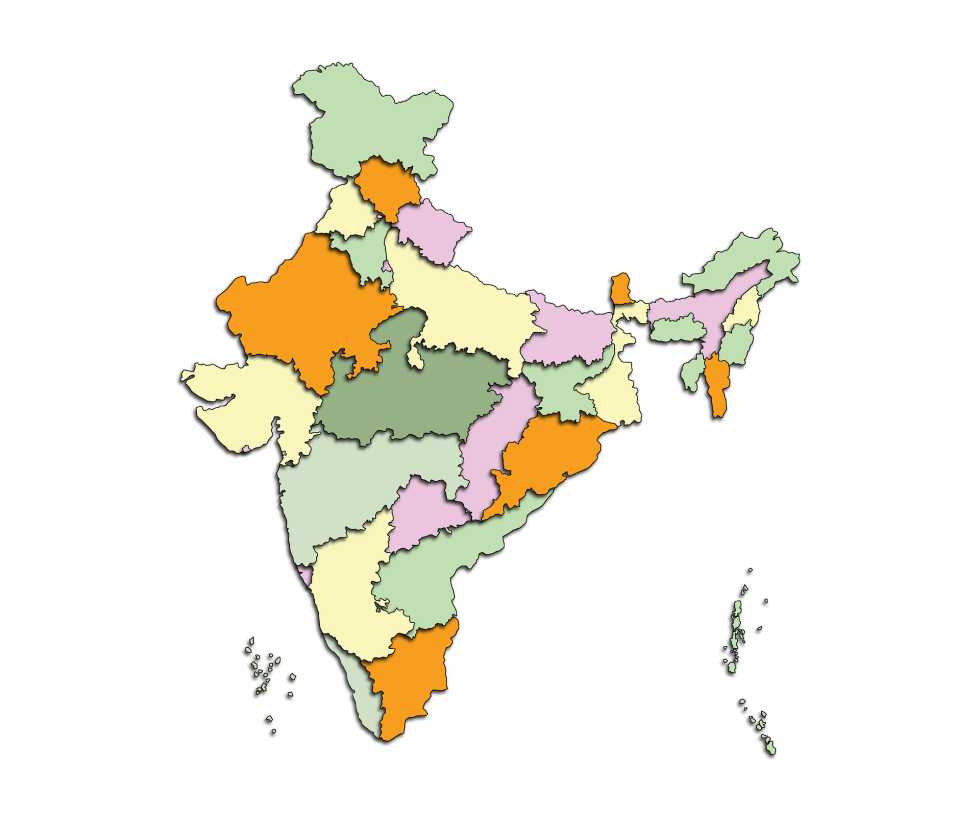 India operational coverage map
